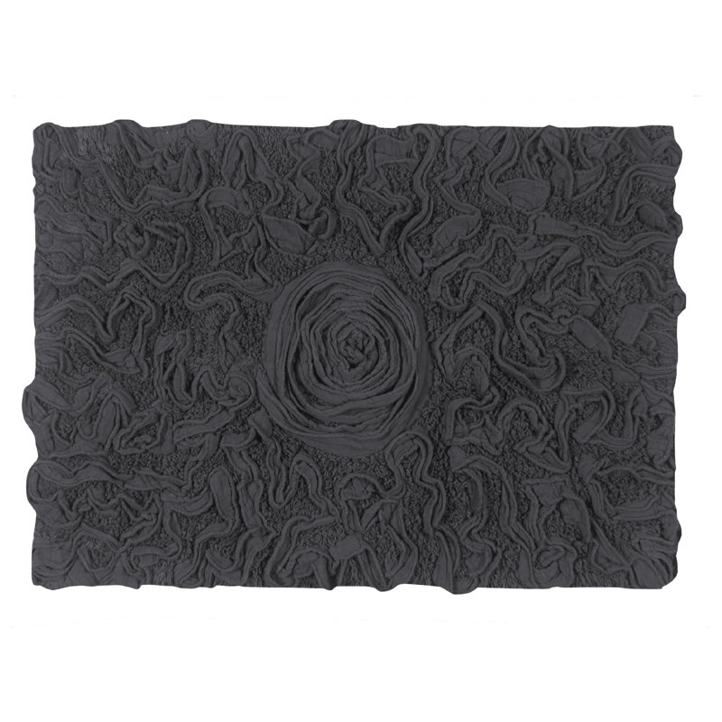 Tapis pour salle de bain en coton Skammel, gris