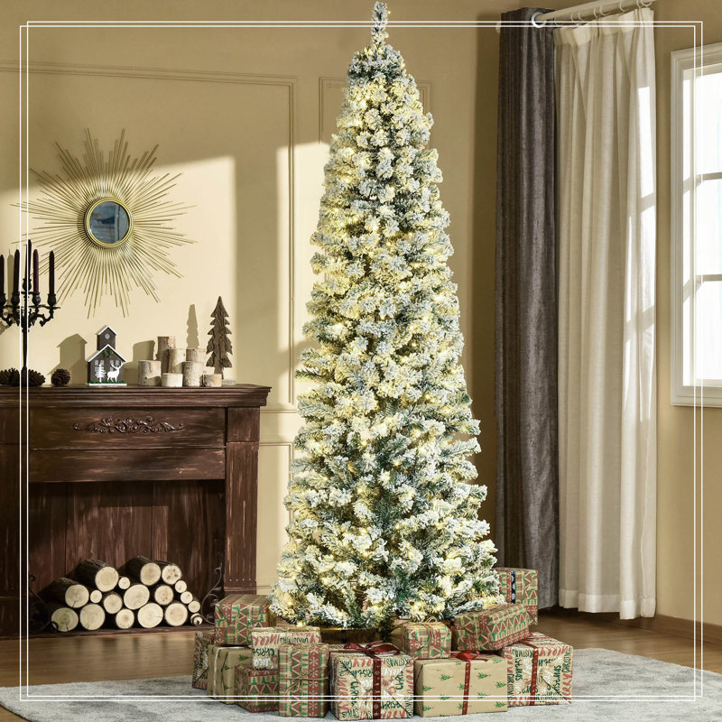 Sapin de Noël artificiel mince 7,5 pi, H 7,5 pi