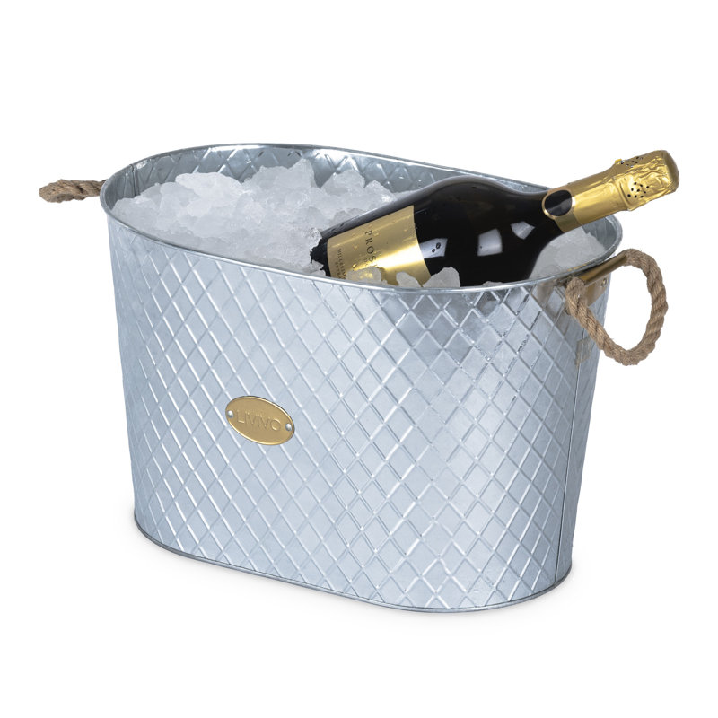 Metal Ice Bucket with Rope Handle