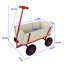 Wagon rouge pour enfants avec coffre de rangement en bois, chariot tout-terrain pour le jeu et le jardinage
