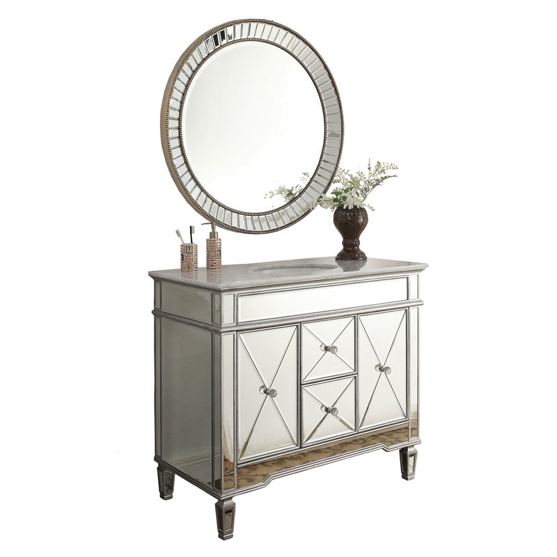 Ensemble de meuble-lavabo simple 44 po avec miroir Arango Kesha