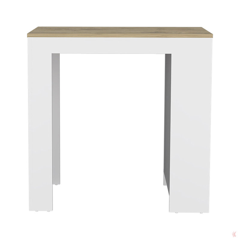 Kitchen Island, Kitchen Bar Table 36" H, 3-Side Shelves, Particle Board, White