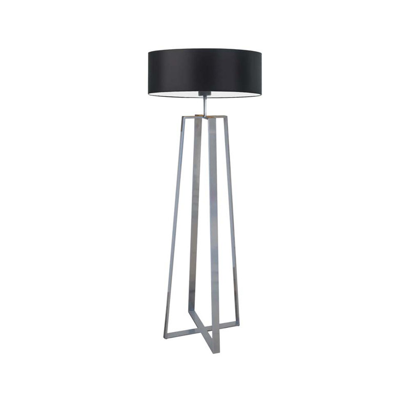 Arnessa 158cm Traditional Floor Lamp, Silver, Black