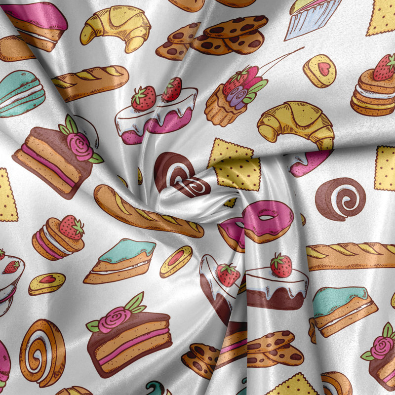 Rustic curtain, Bakery Medley, multi -colored