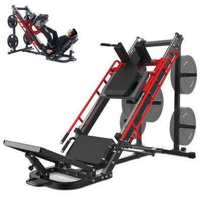 Leg Press Hack Squat Combo Machine, 2-in-1 Home Gym Equipment with Linear Bearing for Glutes, Quads & Calves