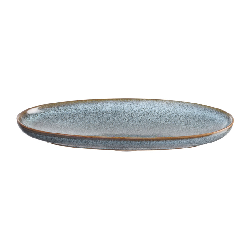 ASA Selection aperitif plate, oval, stoneware, 20 x 10cm, Blue / White / Grey