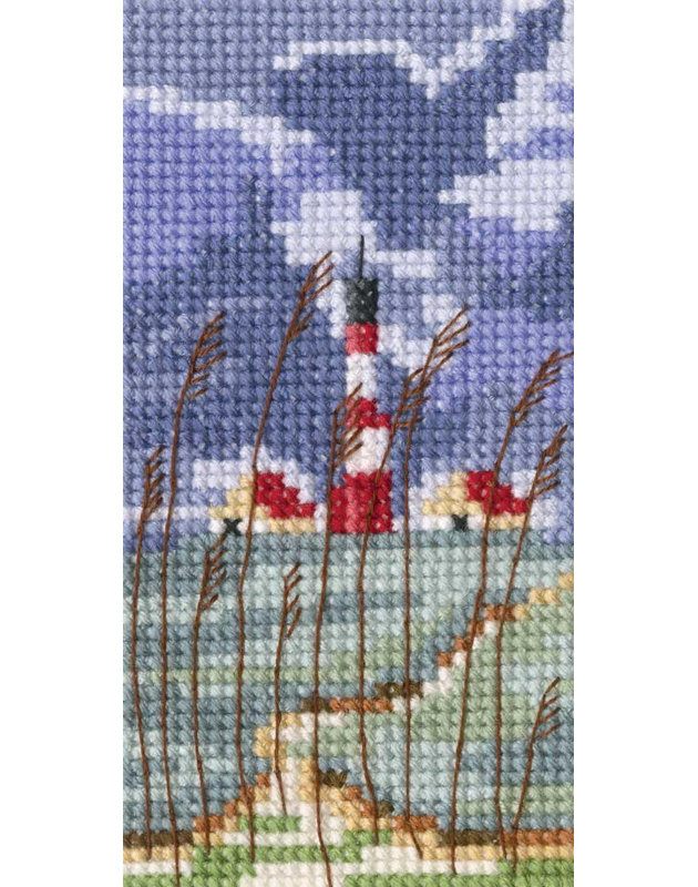 Trousse de broderie miniature au point de croix compté Phare rouge et blanc par RTO EH355