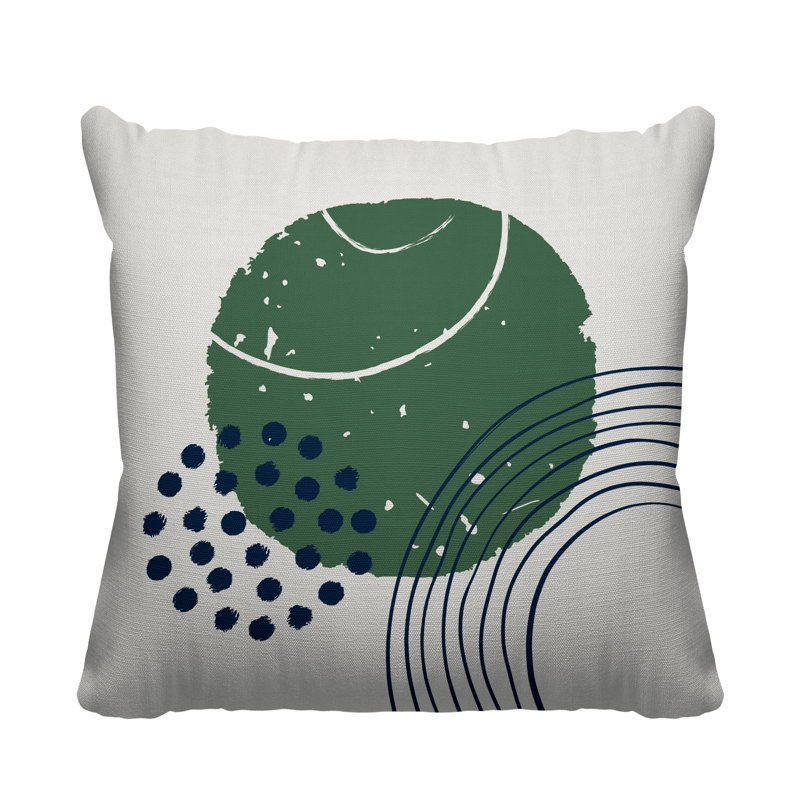 Coussin décoratif intérieur / extérieur Aida Minimalist, Émeraude / bleu marine, L 15 po x H 15 po