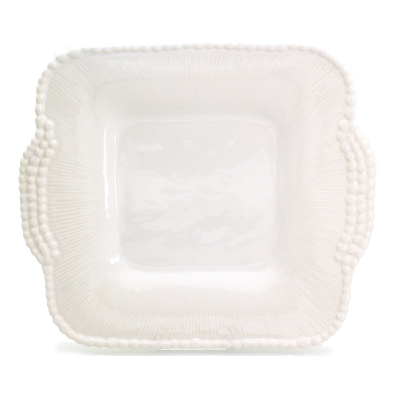 Plateau carré avec poignées Sarar, Blanc
