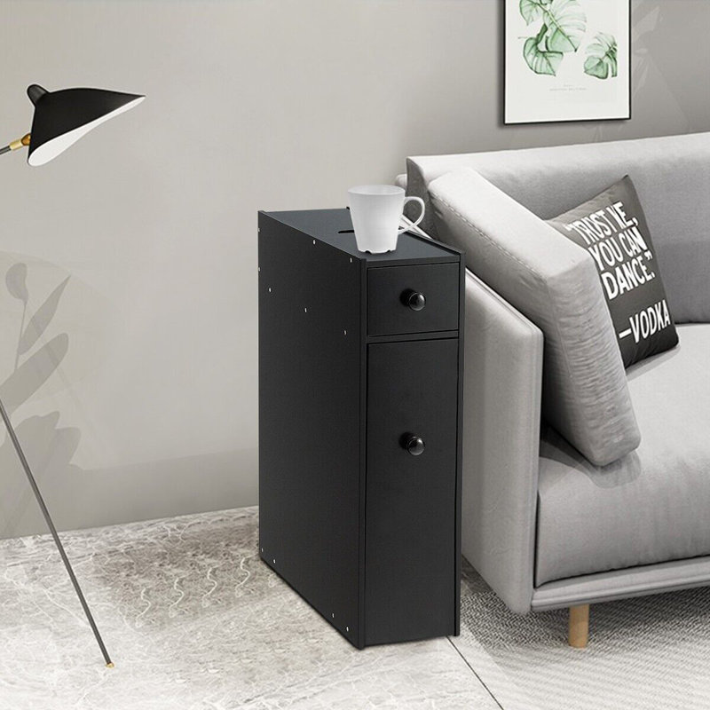 Freestanding Linen Cabinet, Black