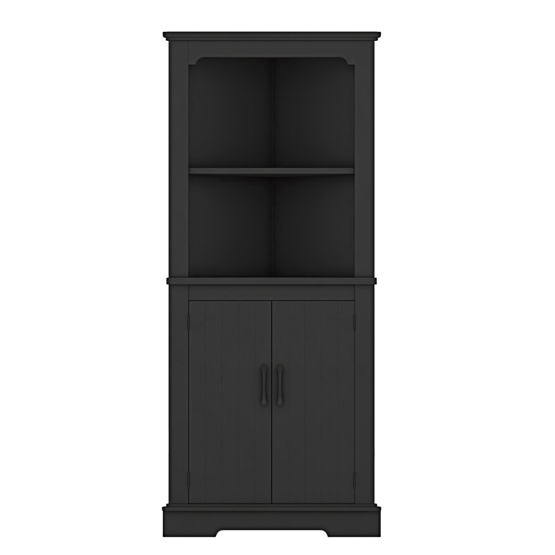 Grande armoire d'angle avec portes pour le salon, Noir