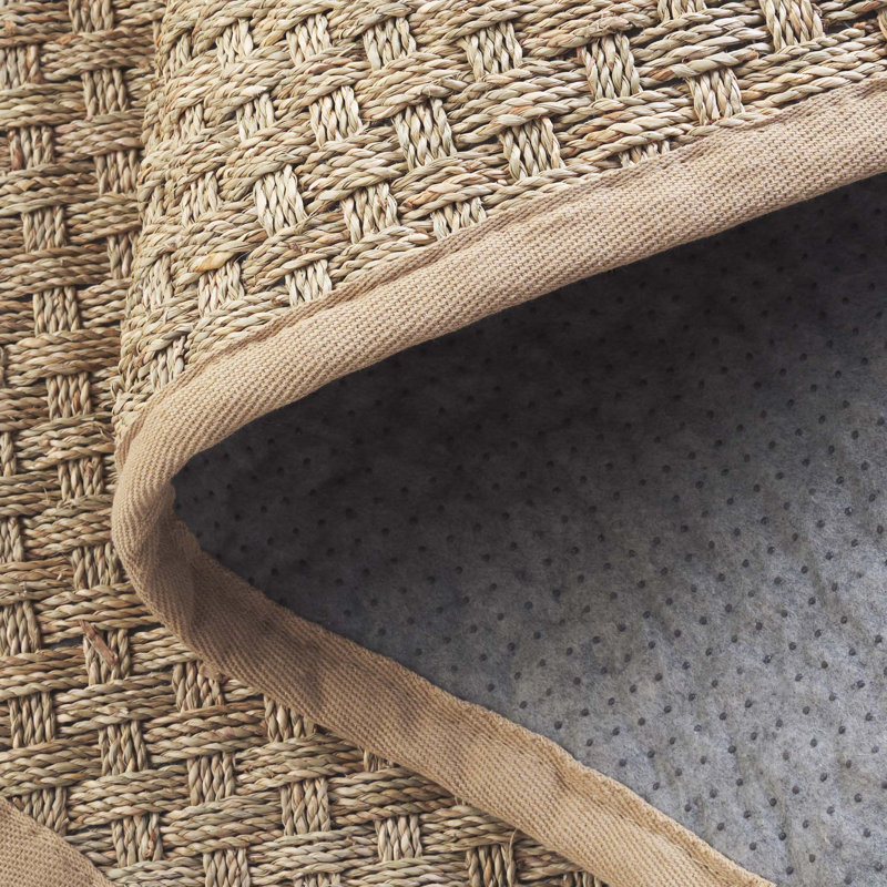 Delapena Natural Fiber Seagrass Rug, Round 152 cm, Natural/Beige