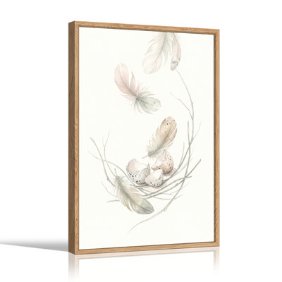 Feather Nest Canvas Wall Art Oil Painting Print Set Of 1