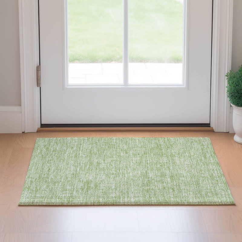 Premium Machine Washable Prisco Aloe Rug, Rectangle 1'8" x 2'6"