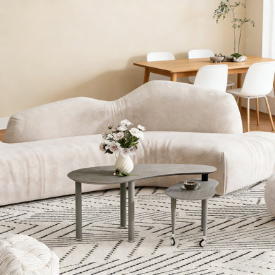 Walnut Wood Grain 360° Rotatable Coffee Table - Oak Veneer Top With Waterproof Wear-resistant Pu Paint, Sturdy Cocktail Table For Living Room & Bedroom