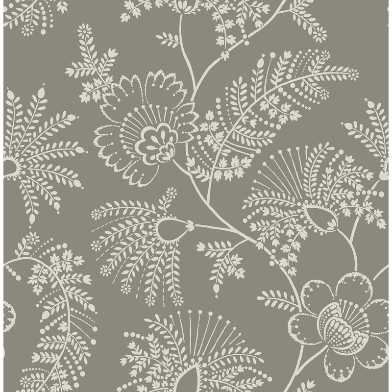 Auna Floral Wallpaper Roll, Gray