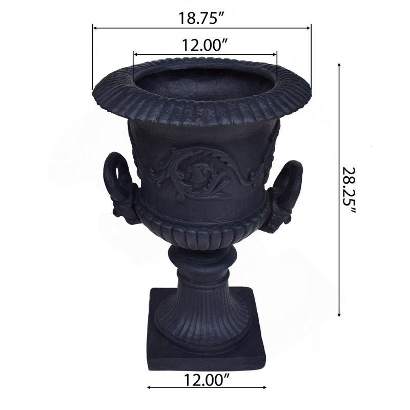 MGO GARDEN URN PLANTER, Black