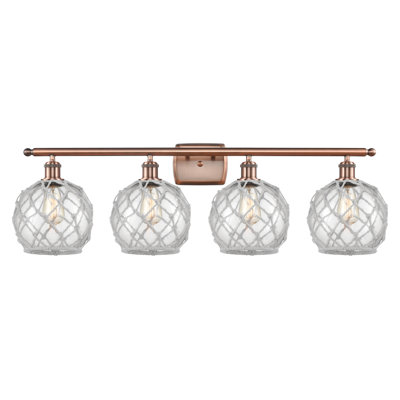 Éclairage de salle de bain à intensité variable 4 lumières Larochelle Farmhouse Rope