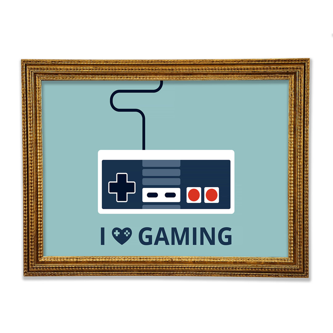 Gerahmtes Leinwandbild I Love Gaming