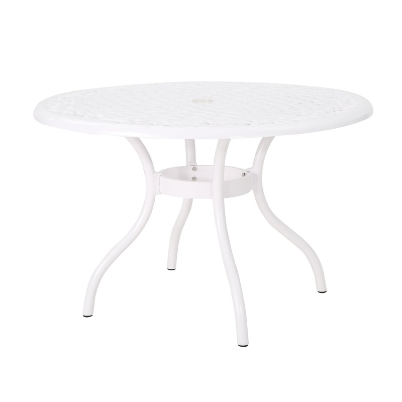 Table de salle à manger en aluminium Usrey, Blanc