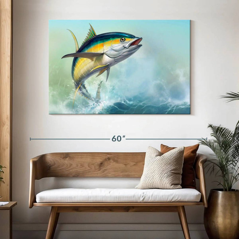 Brampt Tuna And Waves, 32" H x 48" W