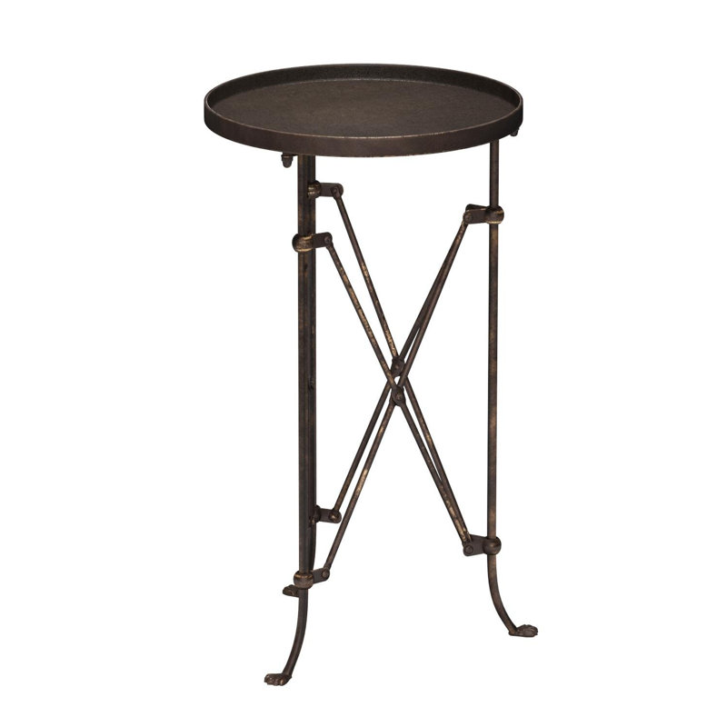 Bronze Accent Table - Unique Round Design For Living Room & Entryway