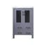 Meuble-lavabo gris foncé 24 po X P 18,25 po D, avec plateau en céramique blanche-117970989-117970992