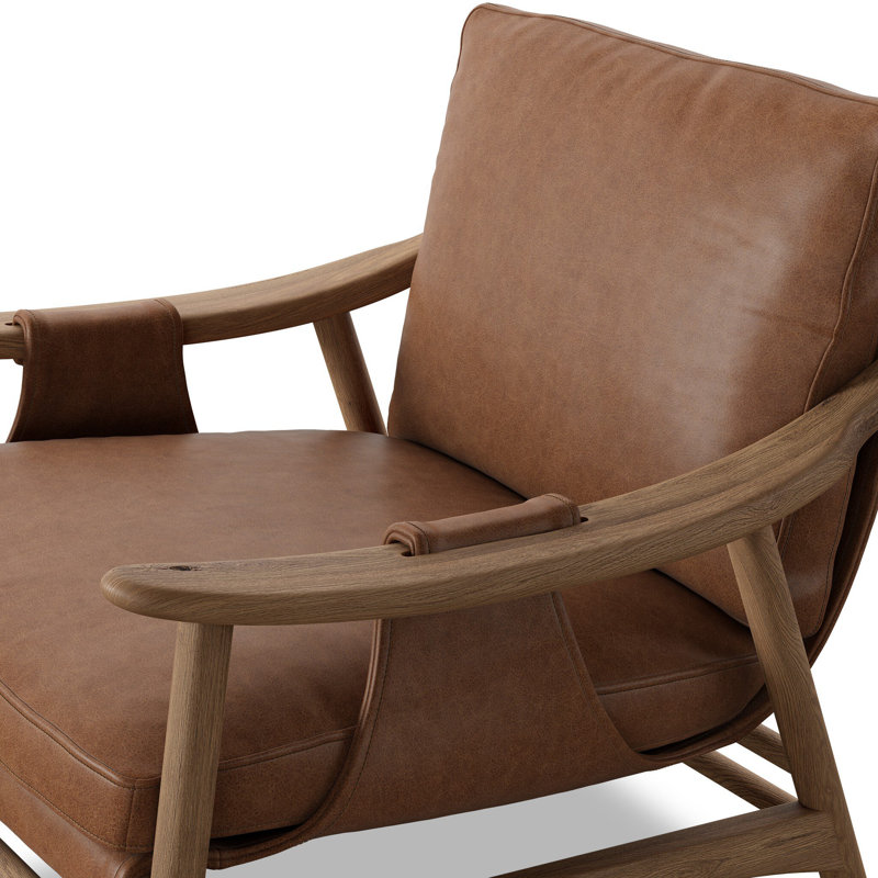 Kimmery Chair-Omari Natural, Worn Oak, Chaps Saddle Top Grain Leathe