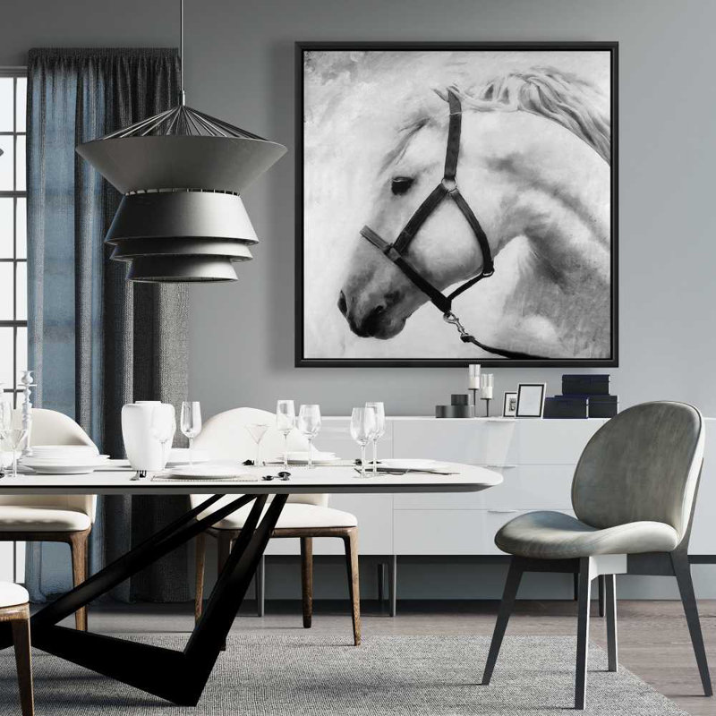 Darius le cheval - Art mural sur toile encadré pour la décoration intérieure