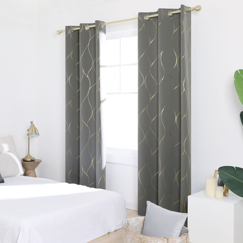 Boulus Room Darkening Curtain Pair, 42" W x 54" L, Light Gray