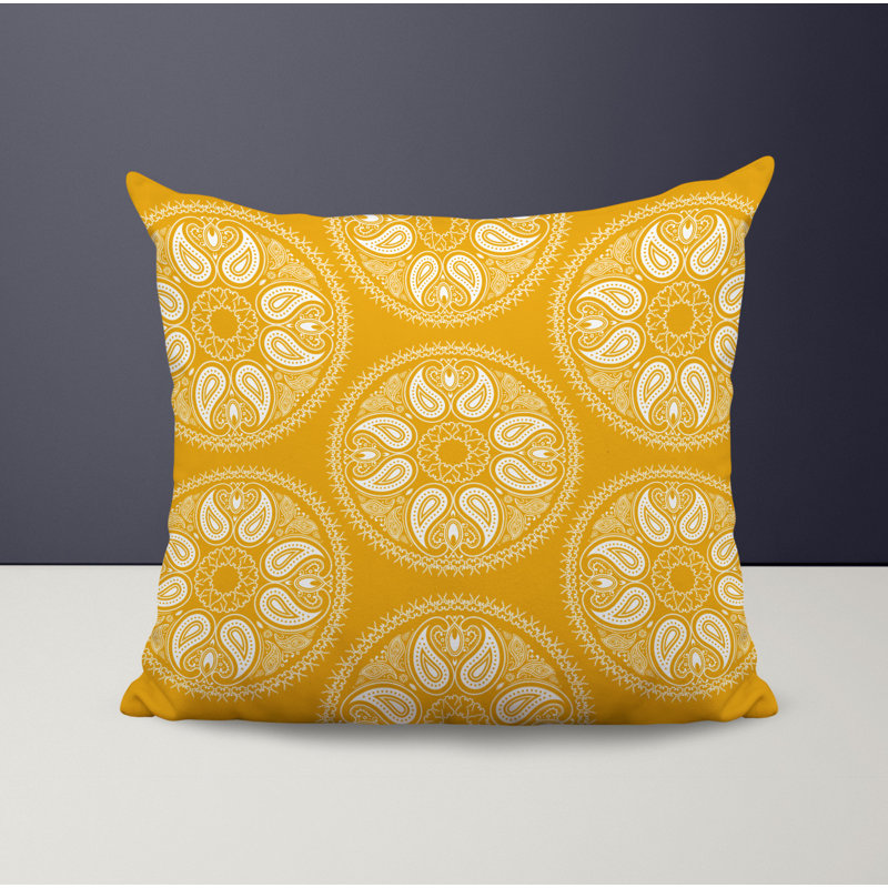 Housse et insert de coussin décoratif en polyester, L 15 po x H 15 po, Jaune