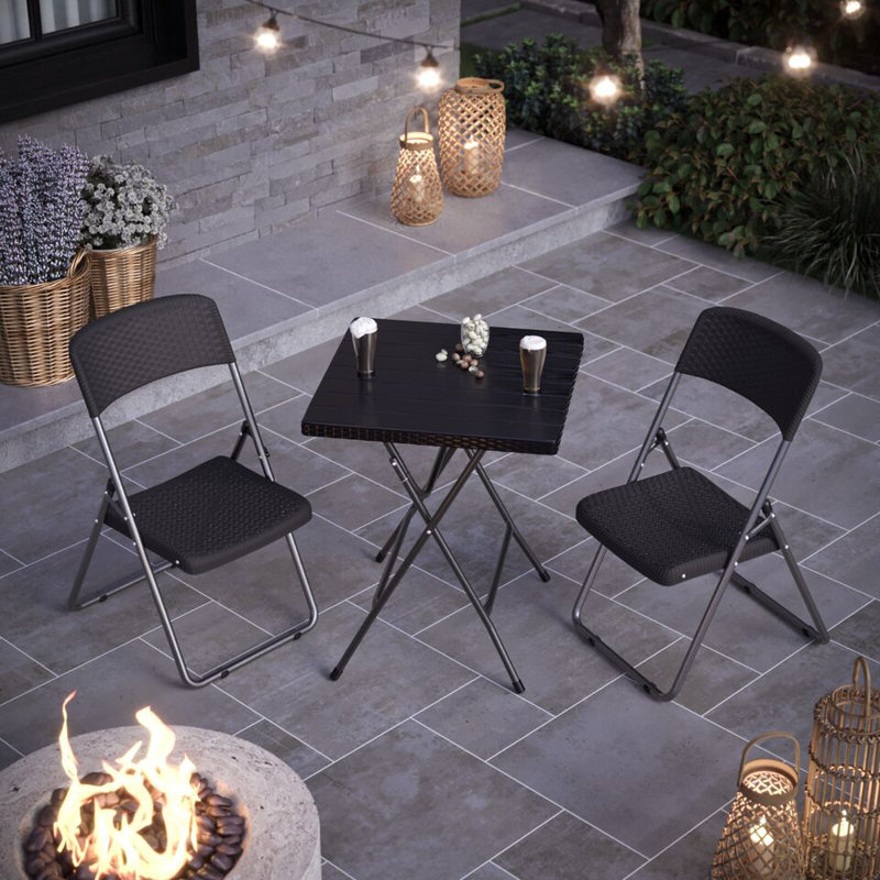 Arved 53cm Square Portable Folding Table with 2 Chairs