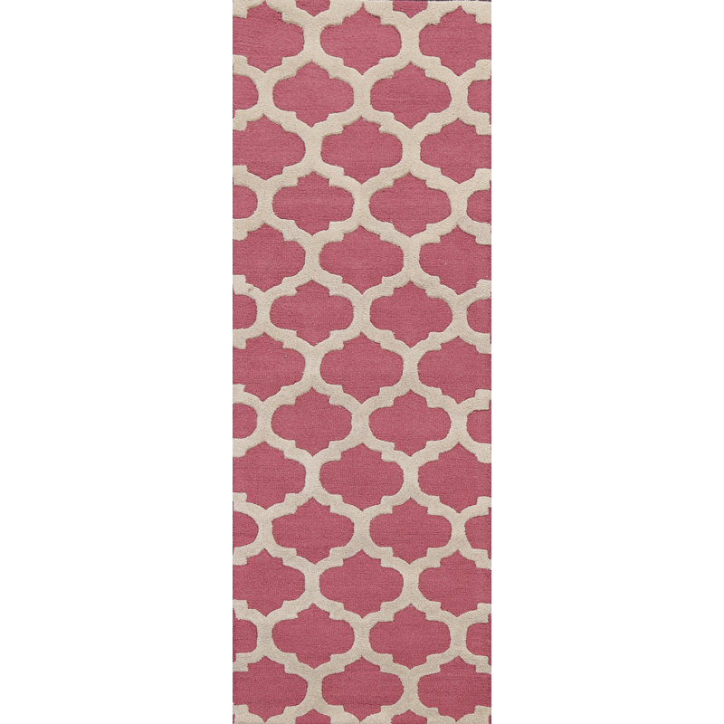Wool Geometric Indoor Rug, Runner 2'7" x 8'