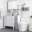 Armoire de rangement pour salle de bain de 54 po de hauteur, tour à linge autoportante avec tablette à 2 niveaux et tiroirs, rangement de plancher étroit, rangement pour salle de bain-1492660694
