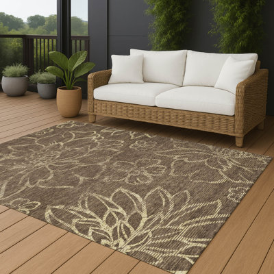 Tapis floral intérieur / extérieur lavable à la machine Chantille ACN2789