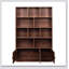 Bibliothèque 70,87 pouces de hauteur avec 10 cubes et 3 portes, organisateur de rangement moderne à 4 niveaux pour salon et bureau