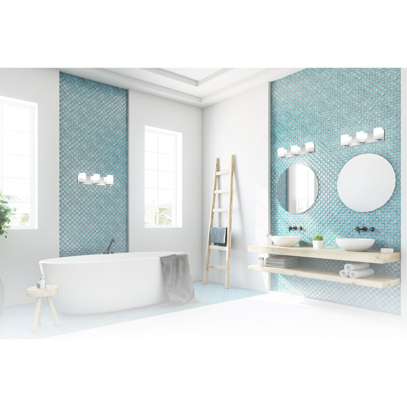 4 - Light Dimmable LED Vanity Light, Chrome, White, 4