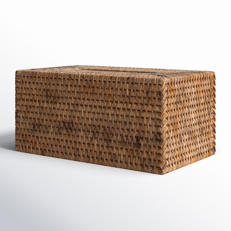 Brown Burmese Rattan Tissue Box Cover
