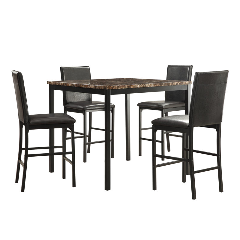 Mizell 4 - Person Faux Marble Top Four Leg Dining Set