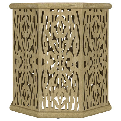 Watsonville Natural Brown Octagonal Solid Mango Wood Side Table