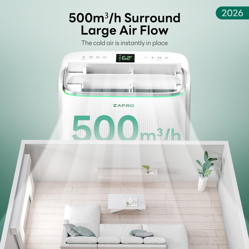 16000 Btu (12000 Btu Sacc) Smart Inverter Dual Hose Portable Air Conditioner - Energy Saving, Ultra Quiet (38Db), Drainage-Free, App & Remote Control For All Scenarios