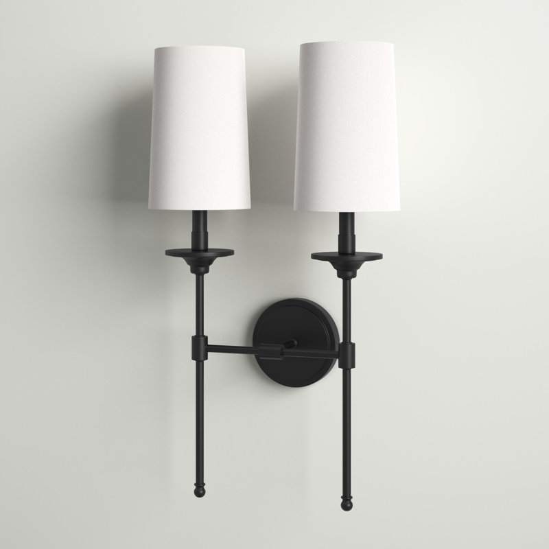 Hayse Steel Armed Sconce, Matte Black
