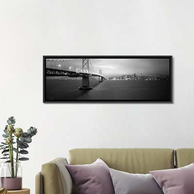 Panoramic Bay Bridge, San Francisco, California Photographic Print on Canvas