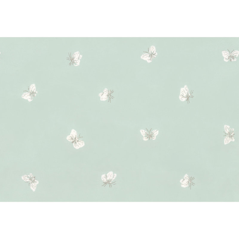 Whimsical Peaseblossom Animal Print Wallpaper Roll, Duck Egg
