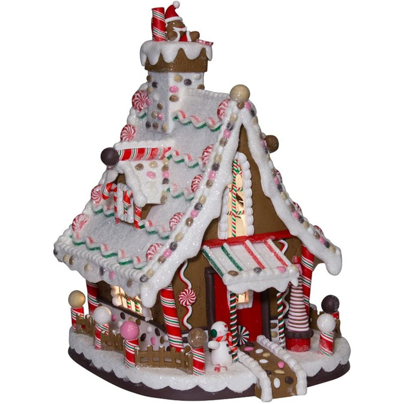 Kurt Adler 12-Inch Multicolor Lighted Christmas Gingerbread House