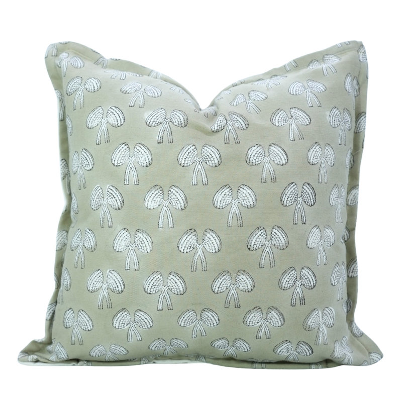 Élégante housse de coussin en coton à double bord Oxford, style Fab Fabine - Mashroom, Carré 18 po