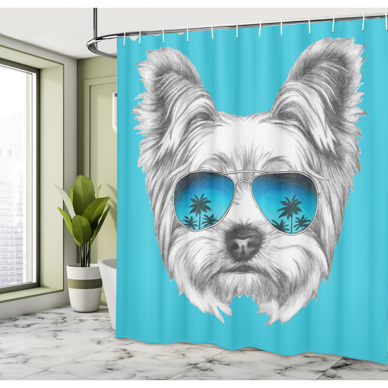 Shower Curtain with Hooks Included, 69" H x 105" W