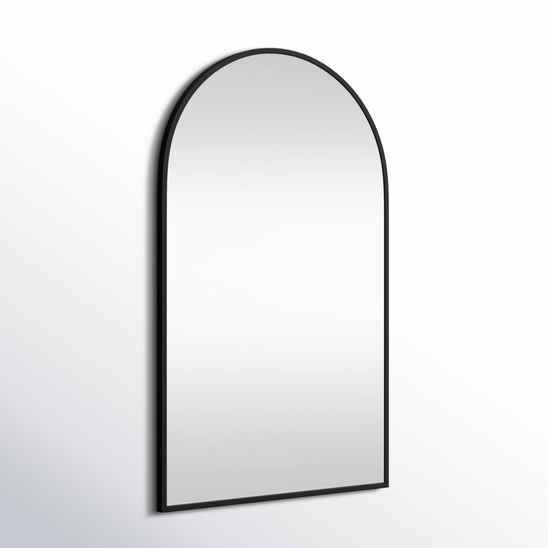 Sabine Metal Arch Wall Mirror, Black, 36" x 22"