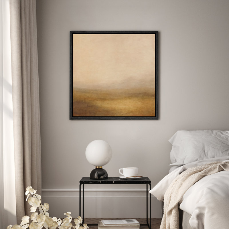 Art mural encadré sur toile - Reproductions murales abstraites de paysage pour chambre à coucher, Noir, H 16 po x l 16 po