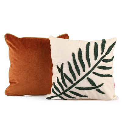 Housse et insert de coussin décoratif intérieur / extérieur en mélange de coton Dnajah
